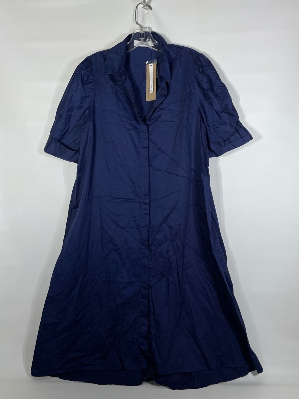 Do + Be Medium Navy Blue Kayla Dress Midi Length Button Closure